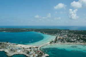 Governor's Harbour and Cupid's Cay from the air
