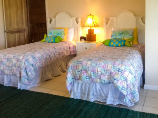 Upstairs bedroom with twin beds